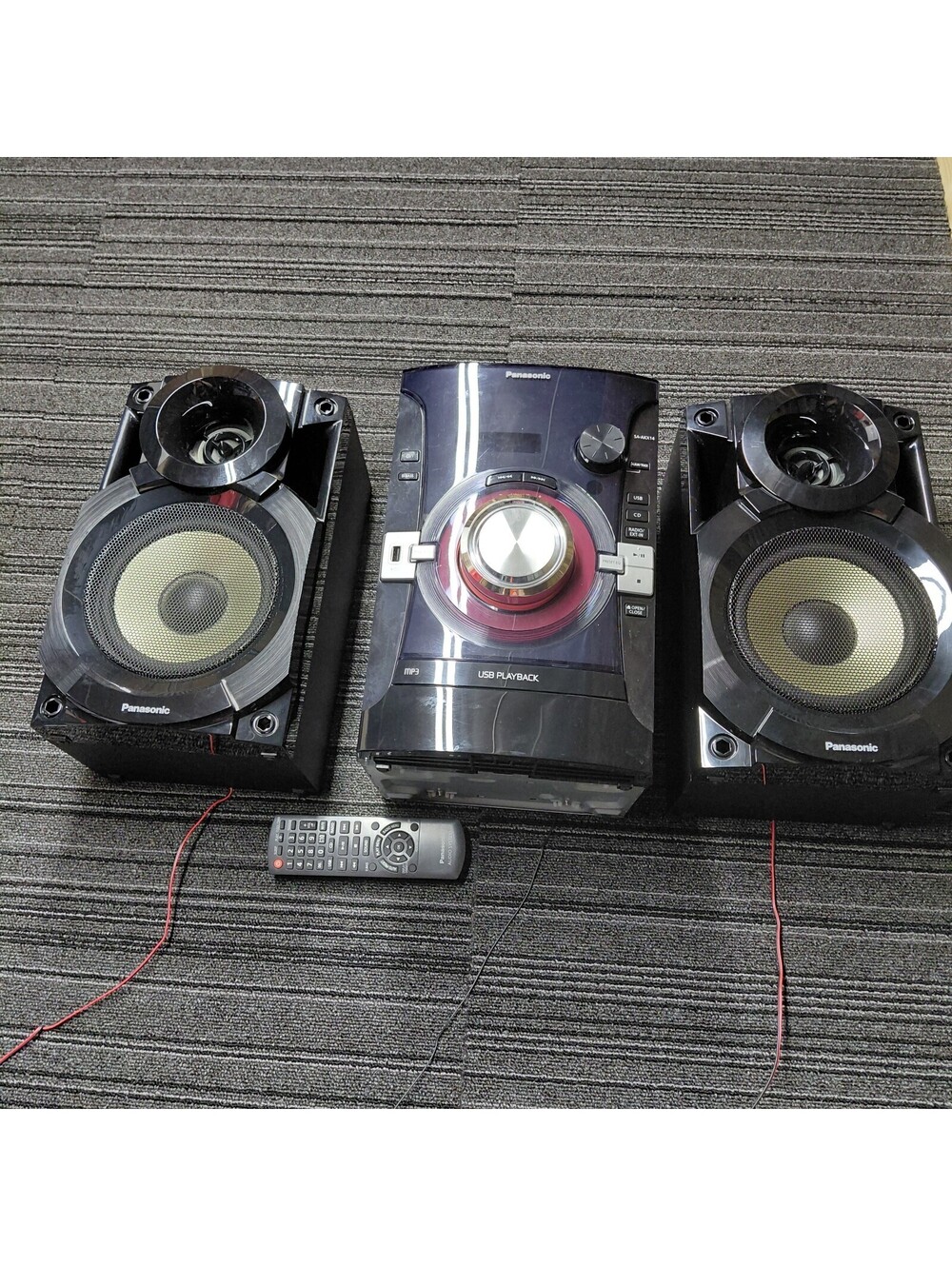 Panasonic AKX CD Bluetooth Stereo System 2 Speakers Remote Tested Working